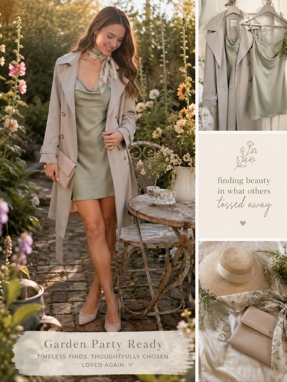 Urban Outfitters • Mallory Dress In Sage Green - Picture 2 of 8